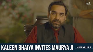 Kaleen Bhaiya Invites Maurya Ji  Mirzapur 2  Pankaj Tripathi  Amit Sial  Divyendu Sharma [upl. by Nailimixam]