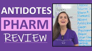 Antidotes Pharmacology Medications Nursing NCLEX Review  Nursing Pharmacology [upl. by Jennie859]