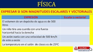 853 MAGNITUDES ESCALARES Y VECTORIALES [upl. by Wallach]