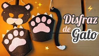 Cómo hacer un Disfraz de GATO para niños Máscara  Guantes y Cola con foamy  Momuscraft [upl. by Latin]