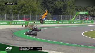 Alex Peroni F3 Monza 2019 Huge Crash English [upl. by Celle]