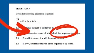 Geometric Sequence amp Series Grade 12 Prelim 2022 [upl. by Deerdre]