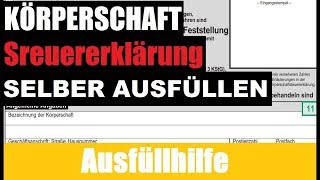 Körperschaftsteuererklärung ausfüllen Tutorial  Erklärung  Ausfüllhilfe [upl. by Aicetel]