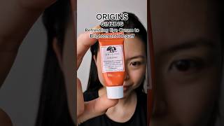 1Minute Review ORIGINS Ginzing Refreshing Eye Cream to Brighten and Depuff skincarereview [upl. by Ailedo]