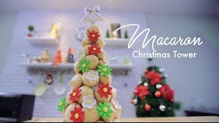 Macaron Christmas Tower By Chef Nicole [upl. by Akirderf]