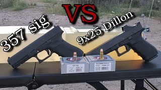 357 sig VS 9x25mm Dillon Ballistics Gel Test [upl. by Falito]