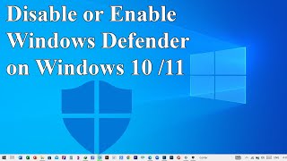 How to Disable or Enable Windows Defender on Windows 10 11 [upl. by Wichern]