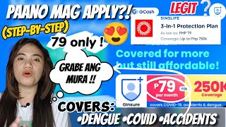 PAANO MAG APPLY NG HEALTH INSURANCE SA GCASH X SINGLIFE COVERS DENGUECOVIDACCIDENTS 79 LANG😱 [upl. by Lobel]