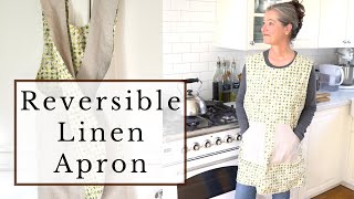 How to Sew a Reversible Apron  Full Tutorial [upl. by Arehs]