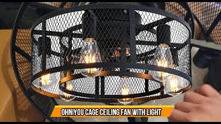 Ohniyou Cage Ceiling Fan with Light [upl. by Rusel826]