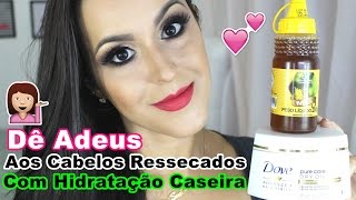 Adeus Cabelos Ressecados  Hidratação Caseira Mel e Creme [upl. by Aihset]