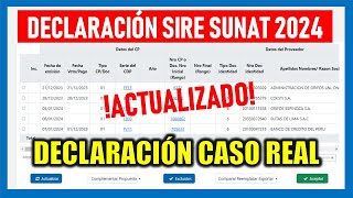 DECLARACIÓN SIRE SUNAT 2024 CASO REAL Registro de Compras y Ventas SIRE SUNAT [upl. by Prue]