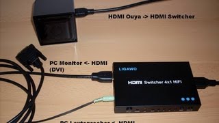 GDPC Ouya Konsole am PC Monitor anschließen mit Sound HDMI zu DVI Tutorial Adapter Switch [upl. by Steele]