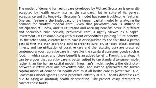 A Critique of an Aspect of Grossman’s Model of Demand for Health Care IJAEFA 2 2 47 53 [upl. by Geralda]