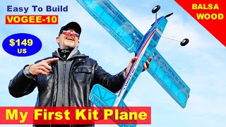 My First Balsa Wood RC Plane Kit  VOGEE 10  Review [upl. by Theron240]