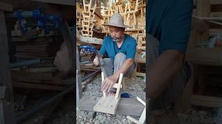 The mortise and tenon joints were too thick so the holes in the bench board were stretched wwq [upl. by Esra990]