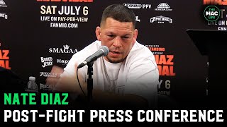 Nate Diaz reacts to Conor McGregors Million Dollar Bet  Post Fight Press Conference [upl. by Rebmyk591]