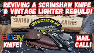 Reviving a Vintage Schrade Scrimshaw Knife and Vintage USA Lighter [upl. by Alodi]