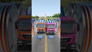 Mix Colourful Buses amp Cement Trucks vs Bollard Crash shorts beamng crash beamngdrive [upl. by Jaye]