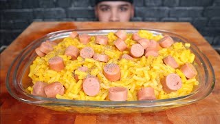 ASMR NO TALKING KRAFT DINNER amp HOT DOGS MUKBANG [upl. by Kimmy]