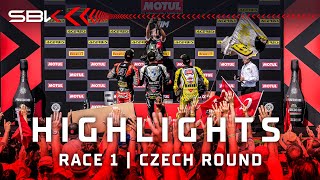 FULL HIGHLIGHTS Race 1 at Most ⚔️  2024 CzechWorldSBK 🇨🇿 [upl. by Ahsele]