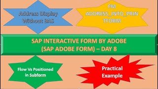 Class 8 SAP Adobe Form  Address Display without BAS  Adobe Form Full Tutorial Free [upl. by Nhguavaj514]