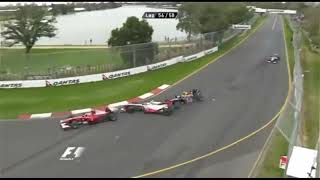 Mark Webber crash with Lewis Hamilton Australian GP 2010 [upl. by Airetnuhs816]