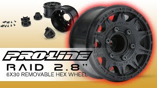 ProLine Raid 28quot Black 6x30 Removable Hex Wheels [upl. by Eram]