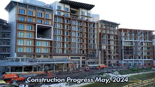 Polynesian DVC Tower Construction Progress May 2024  Pool and Spa  Walt Disney World [upl. by Alleyn]