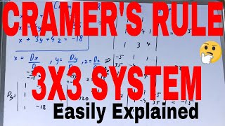 Cramers rule 3x3 matricesHow to use cramers rule 3x3Linear equations by cramers rule example [upl. by Kassel]