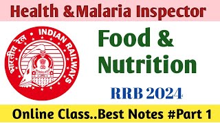 Health and Malaria Inspector  Food and Nutrition  RRB 2024 Exam Preparation  Sanitary Inspector [upl. by Antipas]