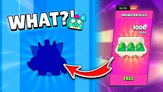 HOW I GET 1000 MONSTER EGGS FOR FREE 🔥 THE RAREST HYPERCHARGE SKIN in BRAWL STARS 😱 [upl. by Tayyebeb]