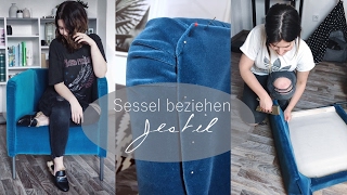 Sessel neu beziehen DIY VelvetSamt Trend Jestil [upl. by Mulry]