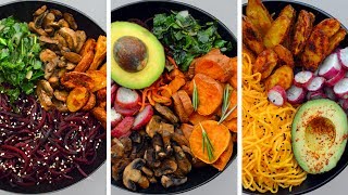 3 Easy Vegan Buddha Bowl Recipes [upl. by Nolitta]