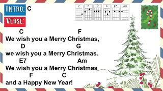 We Wish You a Merry Christmas  Short Version Ukulele Play Along [upl. by Iohk135]