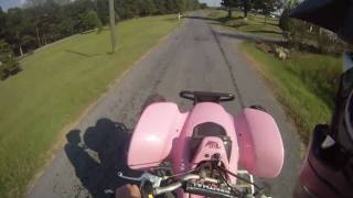 WORLD RECORD ATV WHEELIE  pink 400ex [upl. by Morez]