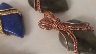 simple cabochon setting using woven wire [upl. by Luapleahcim]