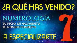 7️⃣ NUMEROLOGIA número 7 por fecha de nacimiento 👉 ¿A qué has venido 👉 A especializarte [upl. by Aneekat]