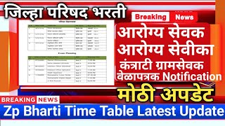 जिल्हा परिषद वेळापत्रकzp arogya sevak time tablezp bharti latest updatezp bharti latest update [upl. by Ttam]