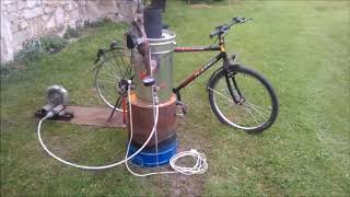 PART 3 extreme simple gasifier DriZzleR mini flaring pedal powered [upl. by Ahsiele2]