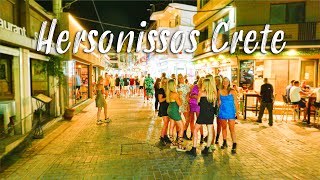 Crete Greece Chersonissos Hersonissos walking tour in 4k Greece 2022 [upl. by Ericksen]