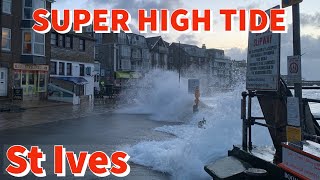 ST IVES at SUPER HIGH TIDE with STORM surge [upl. by Pius51]