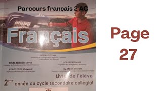 parcours français 2 AC page 27 édition 2024 [upl. by Wolenik416]