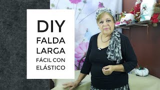 DIY  FALDA FÁCIL LARGA CON ELASTICO  LONG EASY SKIRT WITH ELASTIC [upl. by Adieren614]