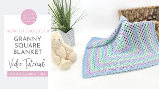 Easy Continuous Granny Square Blanket  How to Crochet a Granny Square Blanket Step by Step [upl. by Rep]