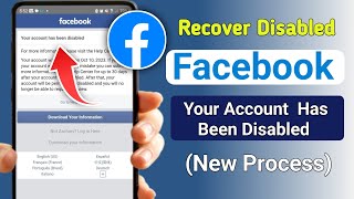 How To Recover Disabled Facebook Account 2024  Facebook Disabled Account Recovery [upl. by Haikan]