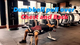 How to perform Dumbbell pullovers exercise💪👌 chest and Back muscles workouts  workout muscle [upl. by Aiekan]