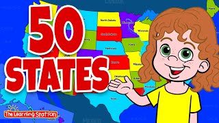 50 States ♫ Rhyming and In Alphabetical Order ♫ Childrens Song by The Learning Station [upl. by Sherlocke51]