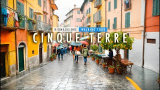 Cinque Terre Italy  Riomaggiore  Walking Tour 4k in the Rain 4K60fps HDR [upl. by Ayirp535]