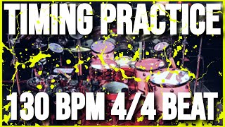 130 BPM  Timing Practice  44 Simple Drum Beat  Metronome [upl. by Mendive]